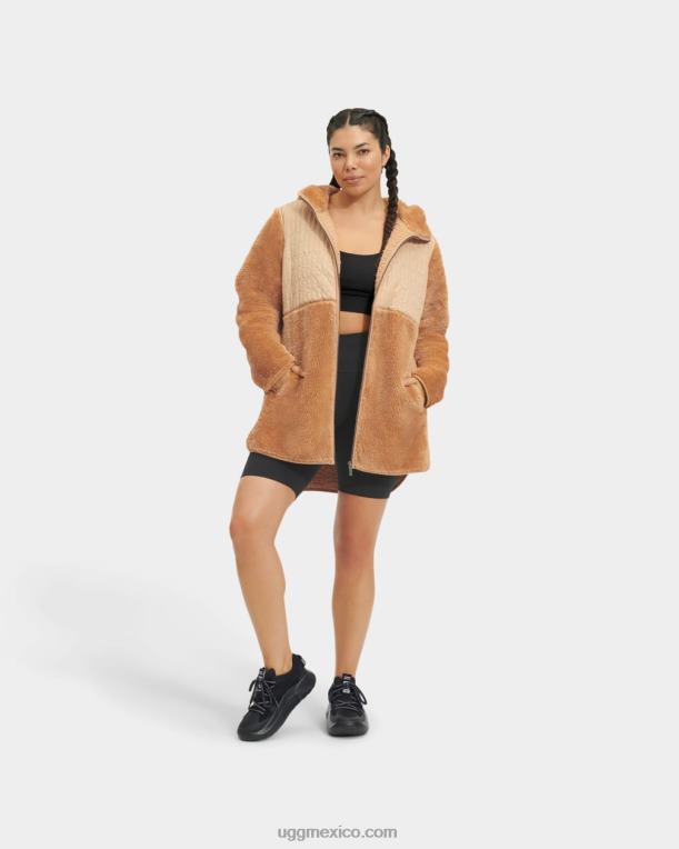 oo largo 00NF86 UGG mujer chaqueta sherpa de nailon makayla