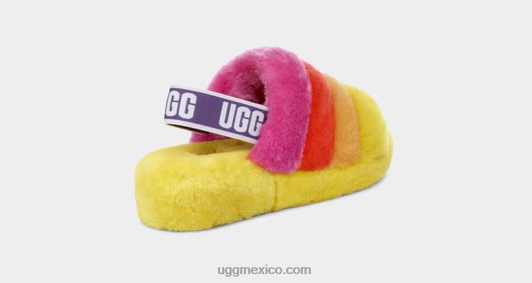 orgullo arcoiris amarillo 00NF838 UGG mujer orgullo pelusa sí diapositiva