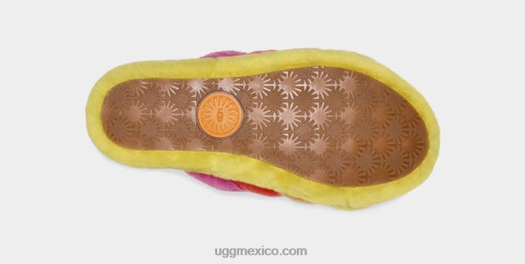 orgullo arcoiris amarillo 00NF838 UGG mujer orgullo pelusa sí diapositiva