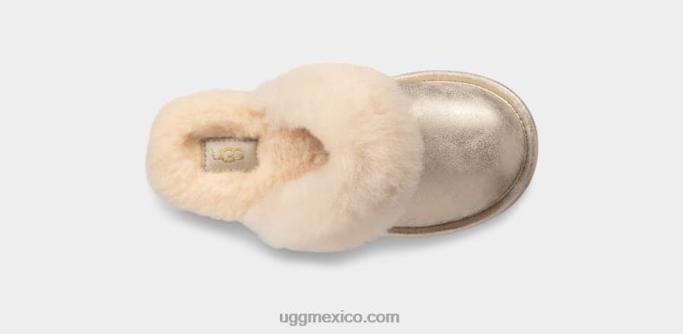 oro 00NF2087 UGG niños pantuflas acogedoras ii metalizadas