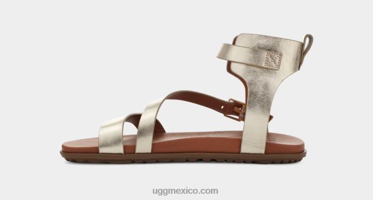 oro pálido metálico 00NF63 UGG mujer correa solivan