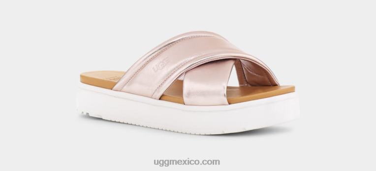 oro rosa metalizado 00NF44 UGG mujer banda cruzada zayne metalizado