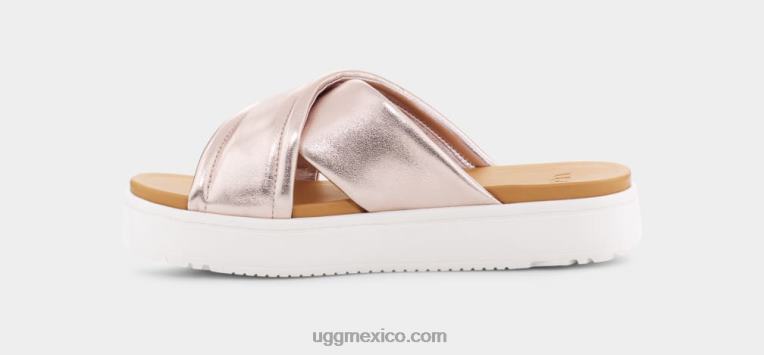 oro rosa metalizado 00NF44 UGG mujer banda cruzada zayne metalizado