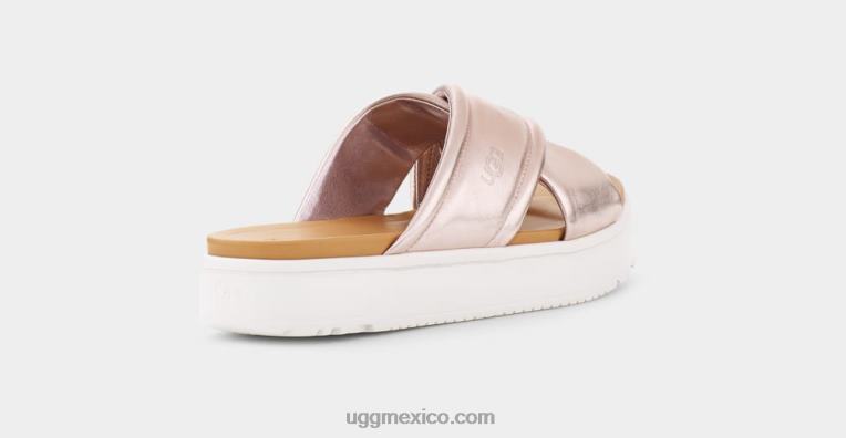 oro rosa metalizado 00NF44 UGG mujer banda cruzada zayne metalizado