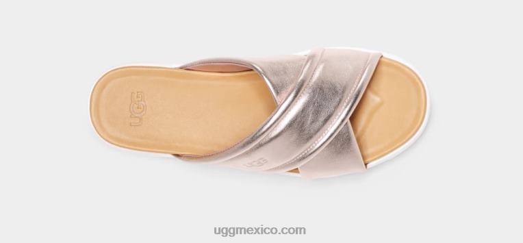 oro rosa metalizado 00NF44 UGG mujer banda cruzada zayne metalizado