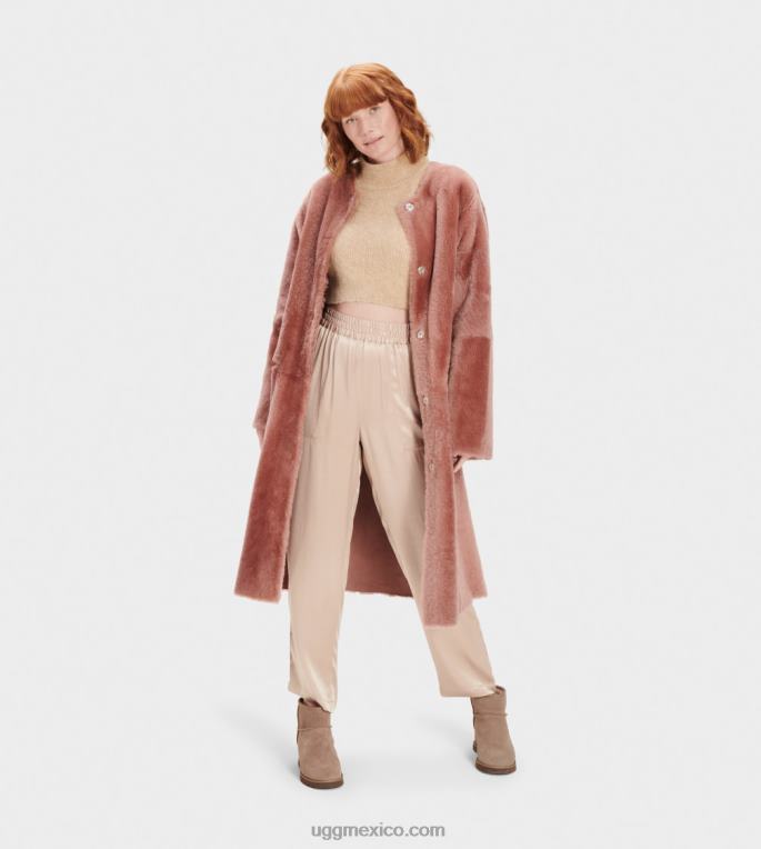 película sepia 00NF188 UGG mujer abrigo de borrego reversible remy