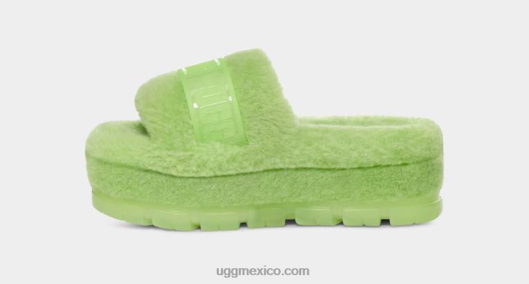 periquito verde 00NF733 UGG mujer fluffita claro