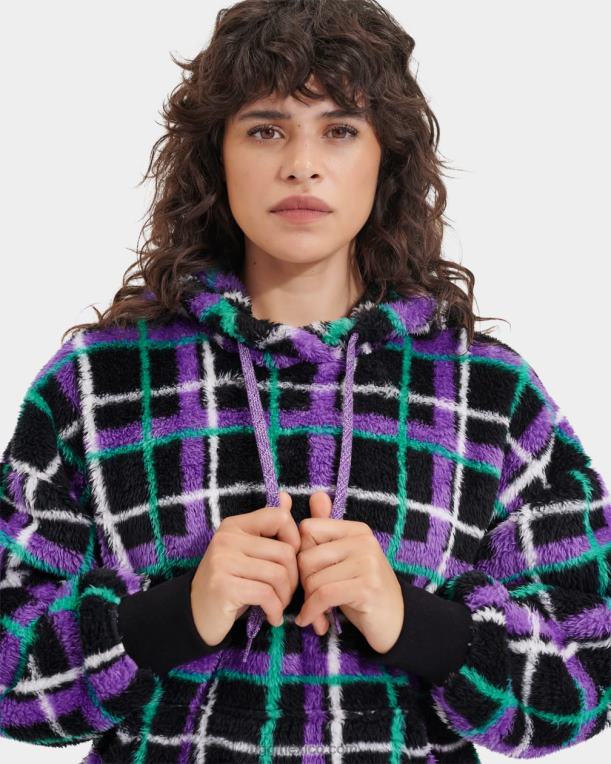 punk a cuadros de concha de mejillón 00NF1284 UGG mujer sudadera con capucha sherpa loyra