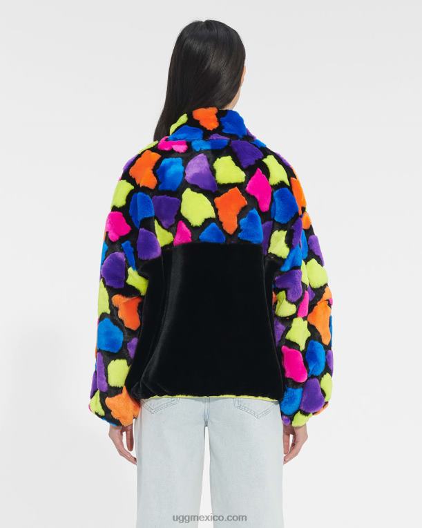 puntos de fiesta negros 00NF181 UGG mujer chaqueta sherpa marlene multicolor