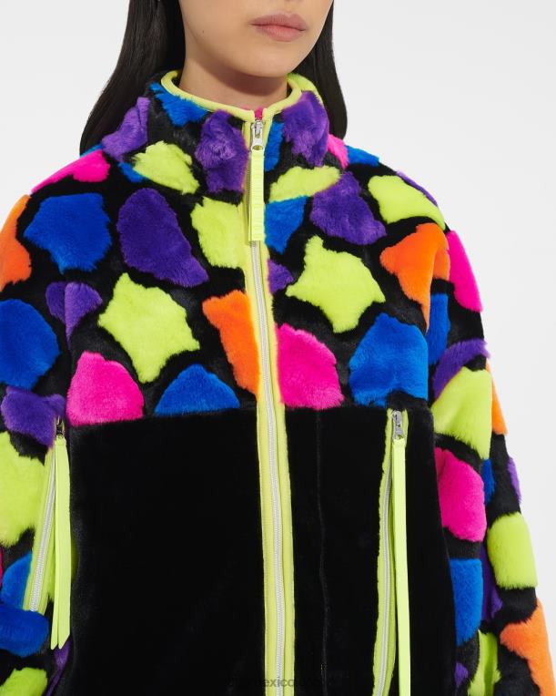 puntos de fiesta negros 00NF181 UGG mujer chaqueta sherpa marlene multicolor