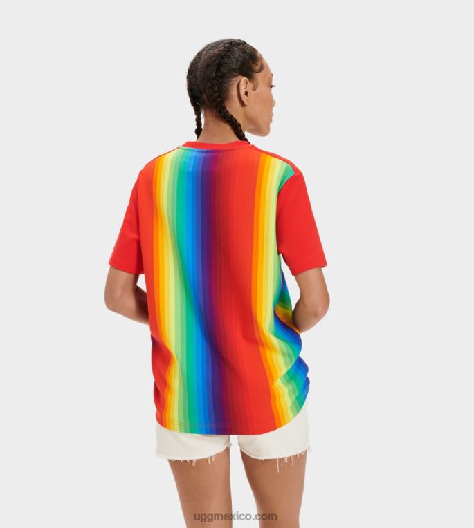 rayas arcoiris 00NF1192 UGG todos los géneros camiseta con el logo del orgullo