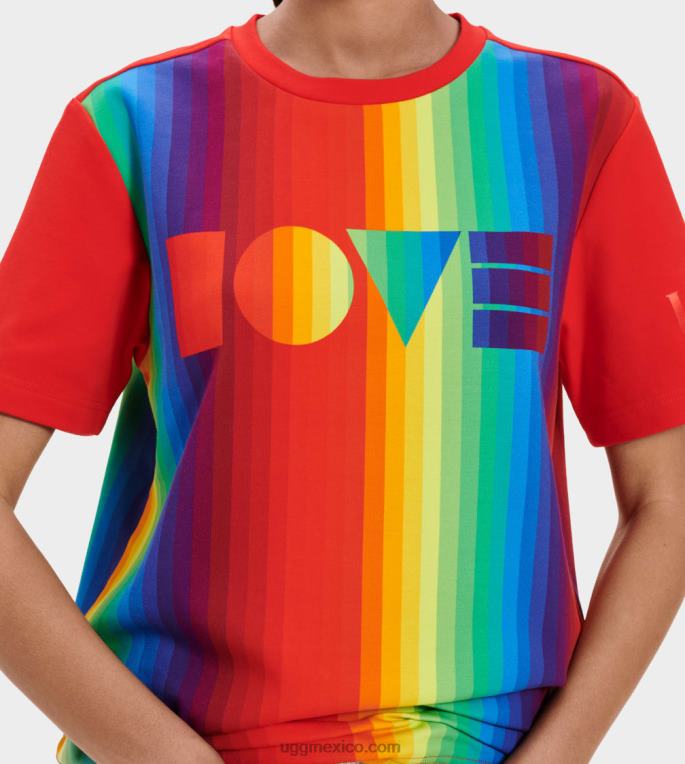 rayas arcoiris 00NF1192 UGG todos los géneros camiseta con el logo del orgullo