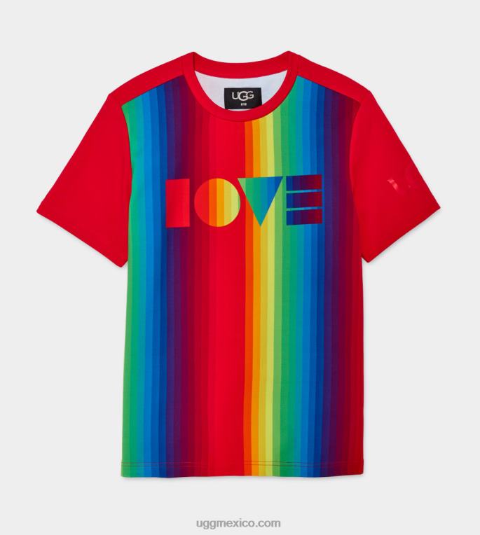 rayas arcoiris 00NF1192 UGG todos los géneros camiseta con el logo del orgullo
