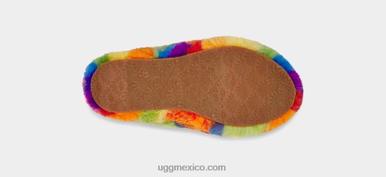 rayas arcoiris 00NF262 UGG niños pelusa sí diapositiva cali collage