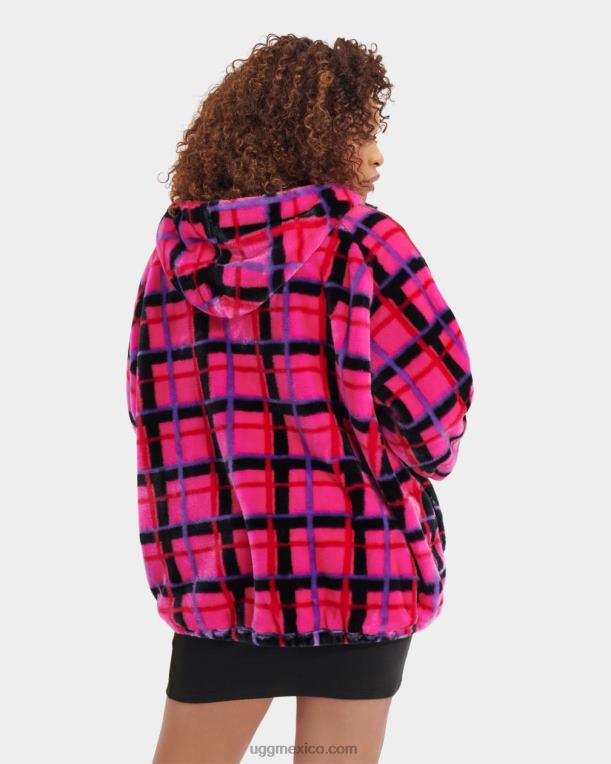 roca rosa plaid punk 00NF2275 UGG mujer chaqueta olympia a cuadros punk
