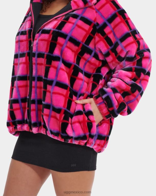 roca rosa plaid punk 00NF2275 UGG mujer chaqueta olympia a cuadros punk