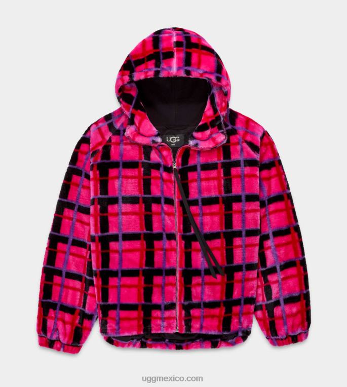 roca rosa plaid punk 00NF2275 UGG mujer chaqueta olympia a cuadros punk