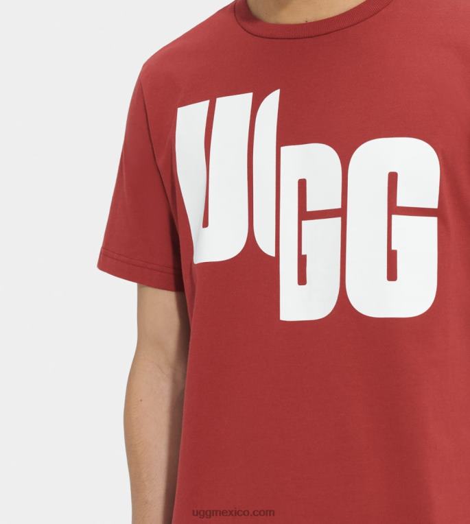 rojo intenso 00NF1401 UGG todos los géneros camiseta extragrande con logo chopd