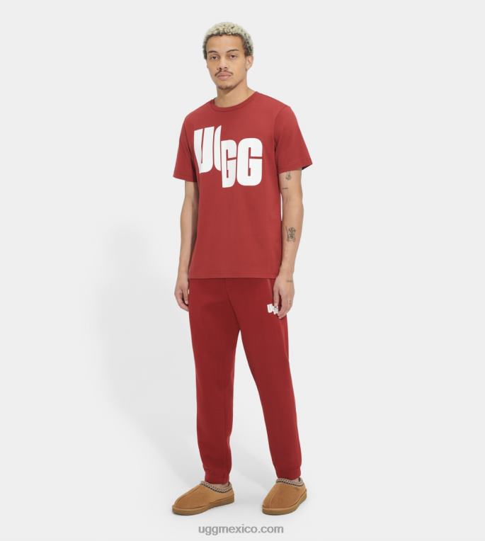 rojo intenso 00NF1401 UGG todos los géneros camiseta extragrande con logo chopd