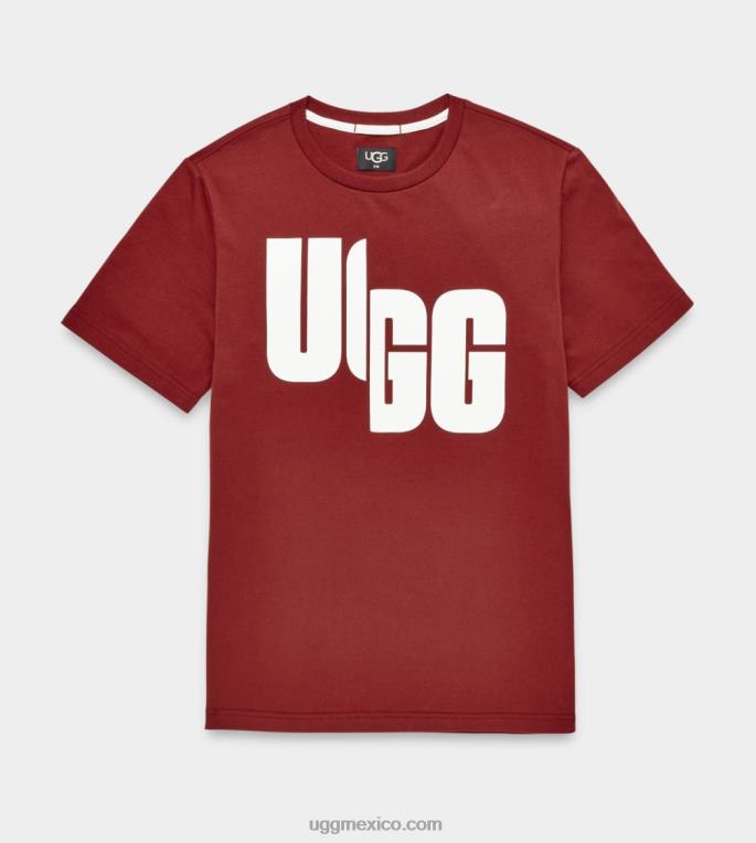 rojo intenso 00NF1401 UGG todos los géneros camiseta extragrande con logo chopd