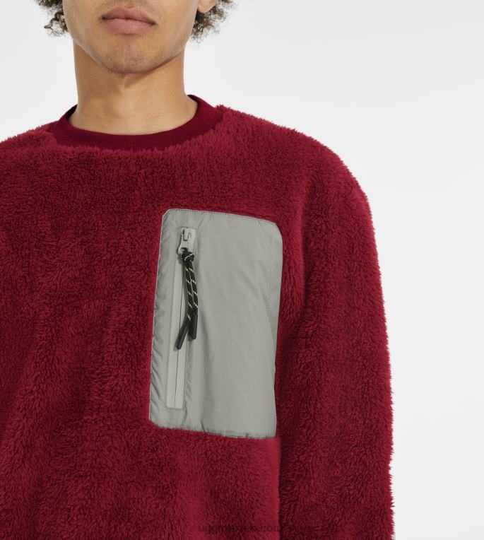 rojo intenso/adoquín 00NF295 UGG hombres cuello redondo sherpa niko