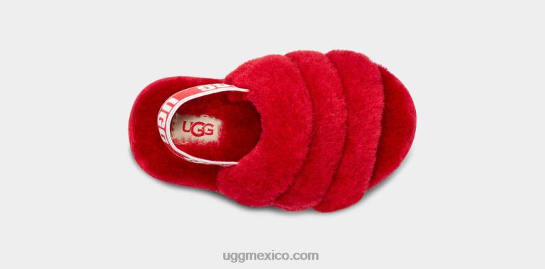 rojo samba 00NF1990 UGG niños pequeños pelusa sí diapositiva