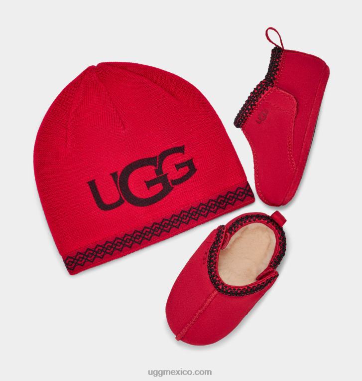 rojo samba 00NF336 UGG bebé tasman y gorro