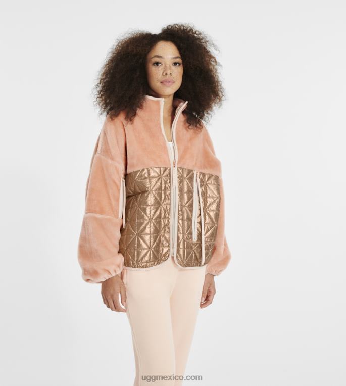 rosa anochecer/oro rosa 00NF1372 UGG mujer chaqueta acolchada marlene metalizada