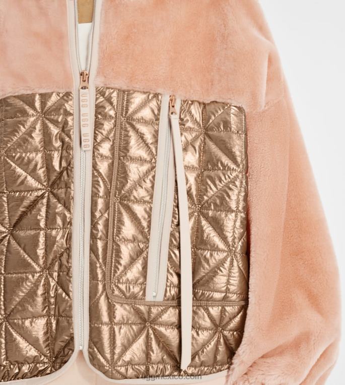 rosa anochecer/oro rosa 00NF1372 UGG mujer chaqueta acolchada marlene metalizada