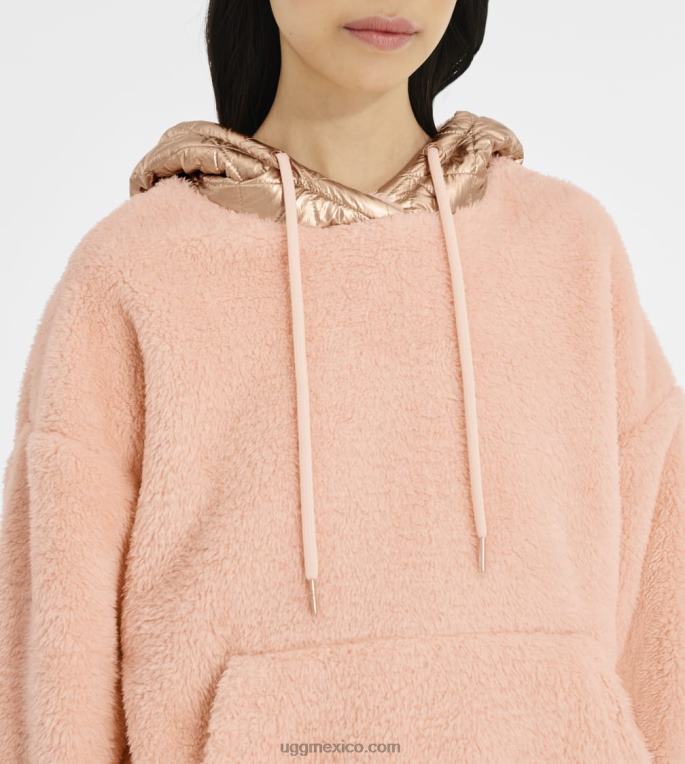 rosa anochecer/oro rosa 00NF1375 UGG mujer sudadera con capucha sherpa loyra metalizada