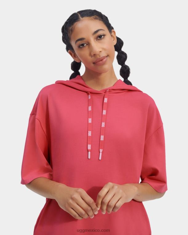 rosa rosado 00NF918 UGG mujer vestido estilo camiseta con capucha kassey
