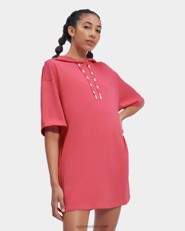 rosa rosado 00NF918 UGG mujer vestido estilo camiseta con capucha kassey