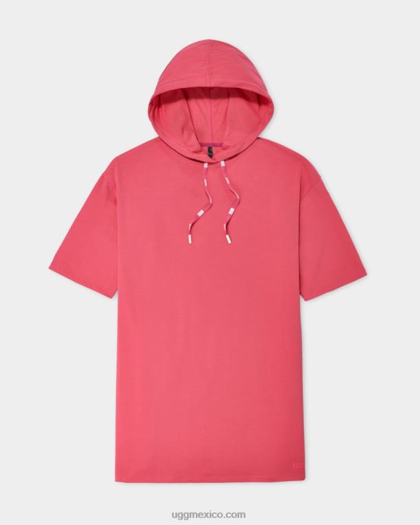 rosa rosado 00NF918 UGG mujer vestido estilo camiseta con capucha kassey