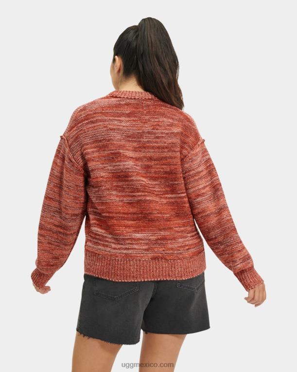 rosa salmón multicolor 00NF1062 UGG mujer suéter avianna con cuello redondo