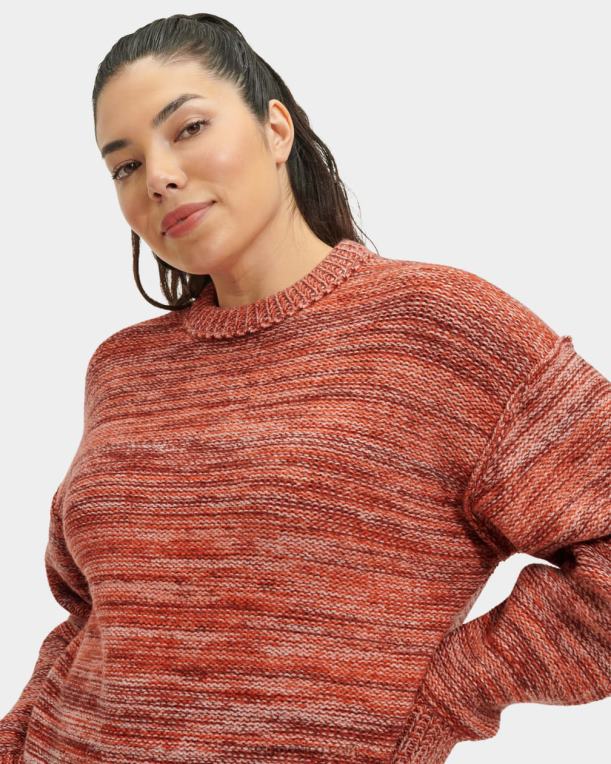 rosa salmón multicolor 00NF1062 UGG mujer suéter avianna con cuello redondo