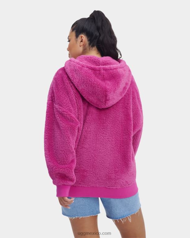 rosa solferino 00NF1278 UGG mujer sudadera con capucha sherpa loyra