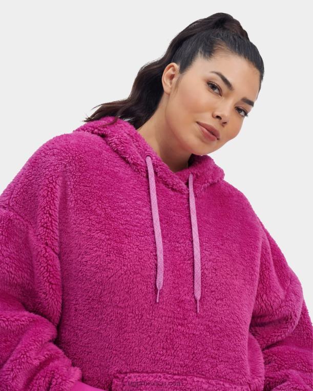 rosa solferino 00NF1278 UGG mujer sudadera con capucha sherpa loyra