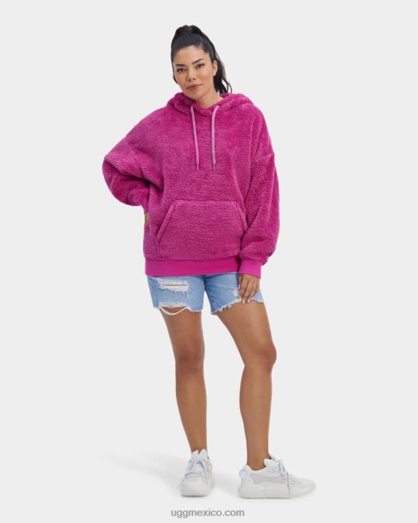 rosa solferino 00NF1278 UGG mujer sudadera con capucha sherpa loyra