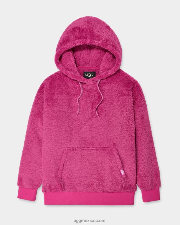 rosa solferino 00NF1278 UGG mujer sudadera con capucha sherpa loyra