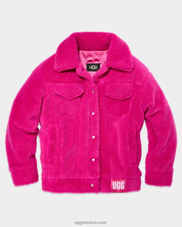 rosa solferino 00NF990 UGG mujer chamarra de camionero frankie sherpa