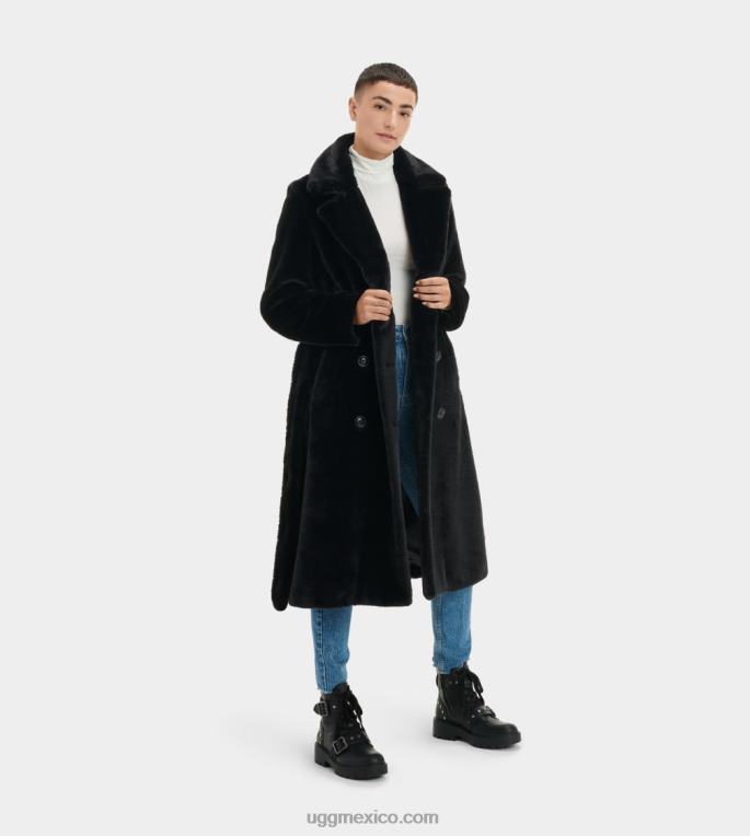 tinta negra 00NF1190 UGG mujer abrigo largo de piel sintética lucinda