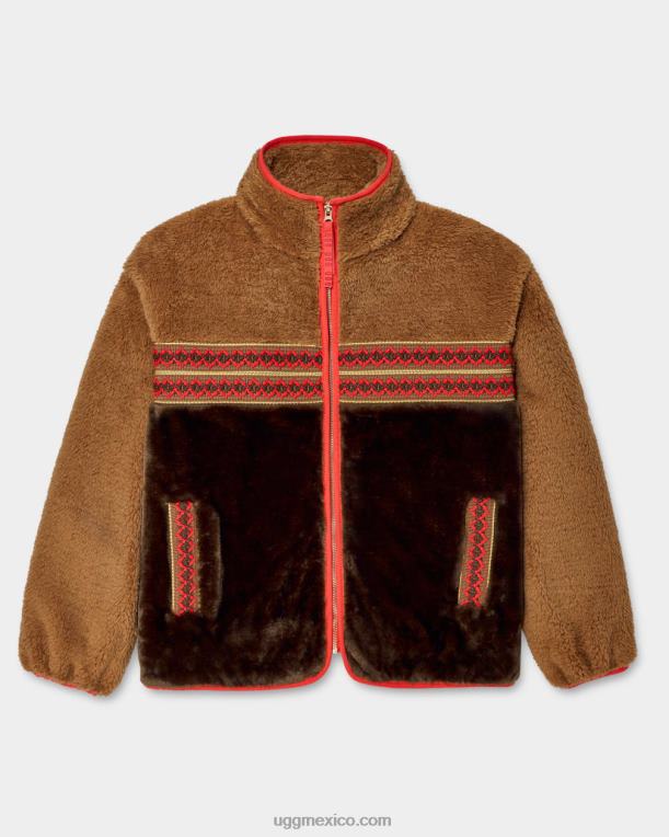 trenza herencia castaña 00NF2167 UGG mujer marlene sherpa chaqueta herencia trenza