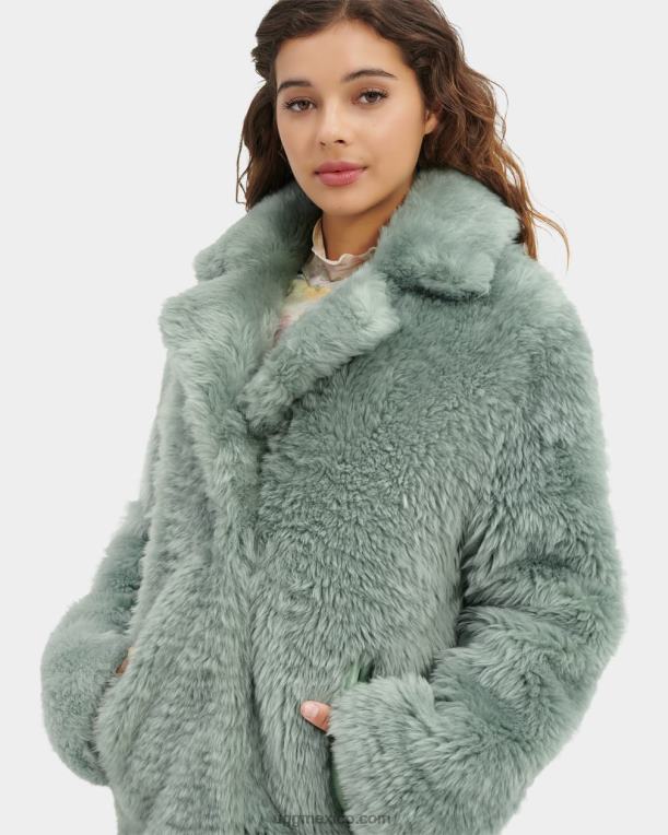 verde chino 00NF157 UGG mujer abrigo corto de piel de oveja lianna