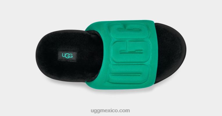 verde esmeralda/negro 00NF758 UGG mujer tobogán gráfico maxi