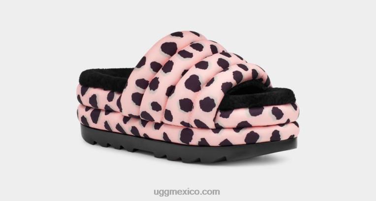 vieira rosa 00NF2139 UGG mujer maxi chanclas con estampado de guepardo