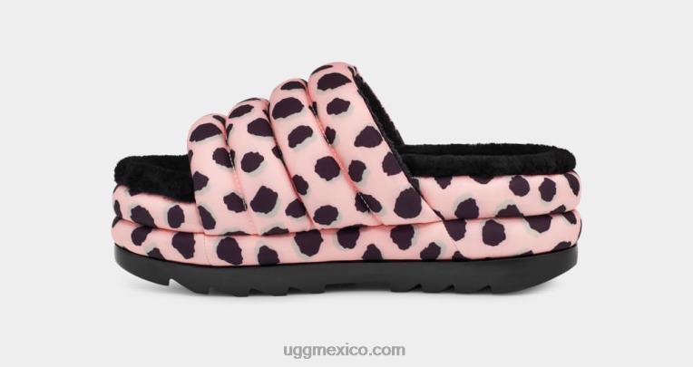 vieira rosa 00NF2139 UGG mujer maxi chanclas con estampado de guepardo