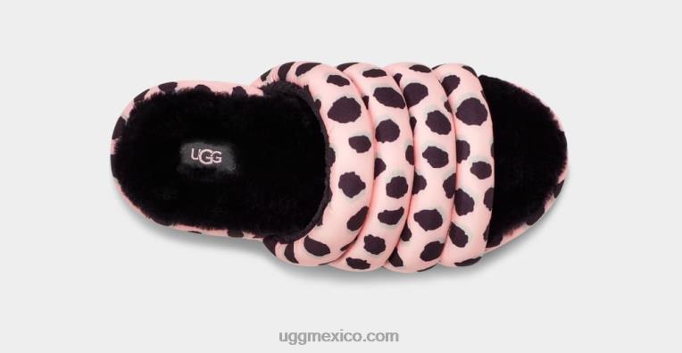 vieira rosa 00NF2139 UGG mujer maxi chanclas con estampado de guepardo