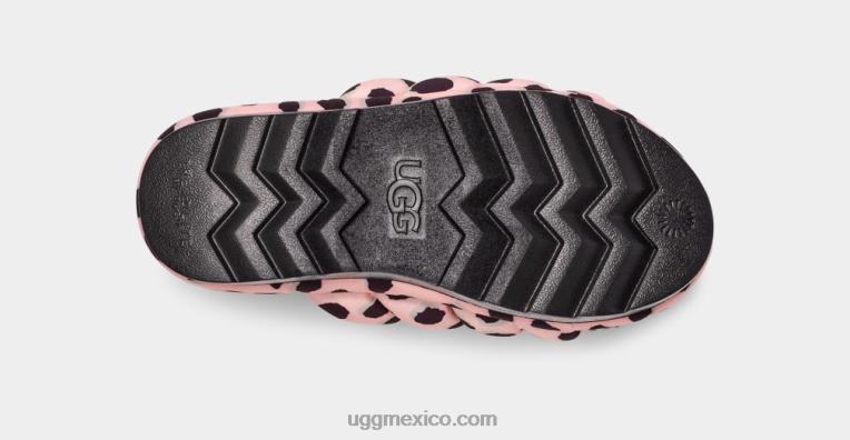 vieira rosa 00NF2139 UGG mujer maxi chanclas con estampado de guepardo