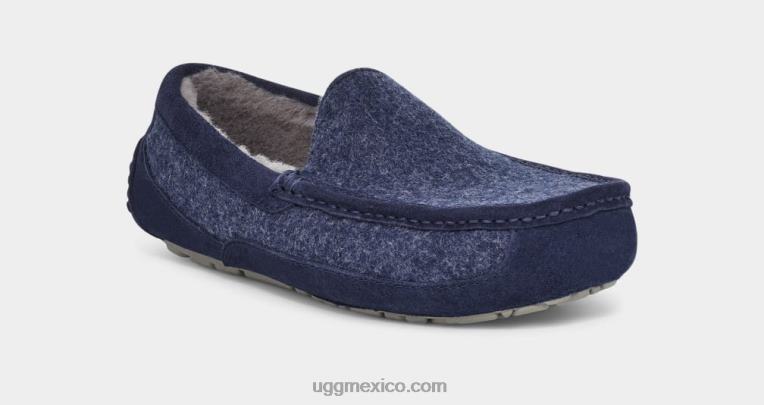 zafiro oscuro 00NF235 UGG hombres lana ascot
