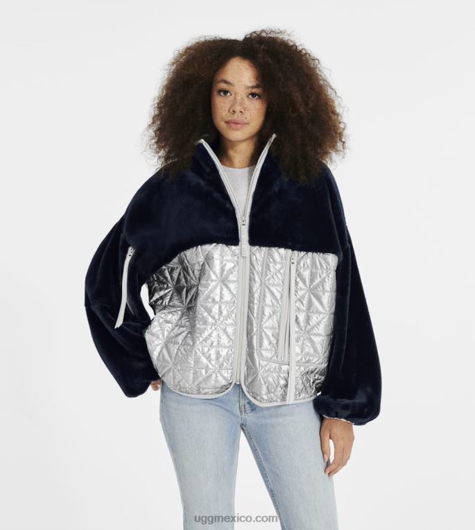 ónix/plata 00NF1371 UGG mujer chaqueta acolchada marlene metalizada